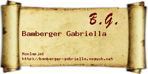 Bamberger Gabriella névjegykártya